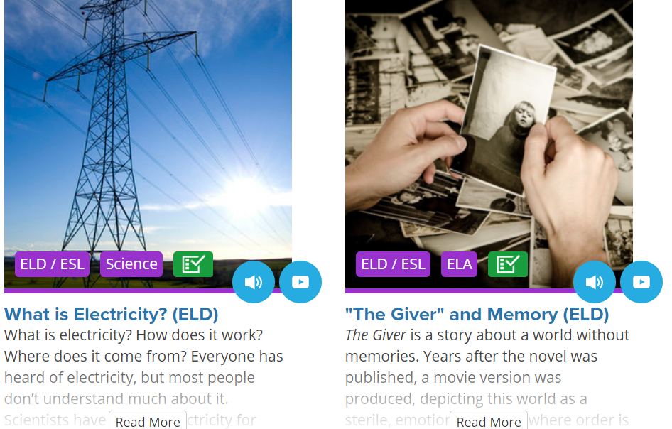 English Language Development Lesson Samples "what is Electricity" and "The Giver" and Memory Lessons